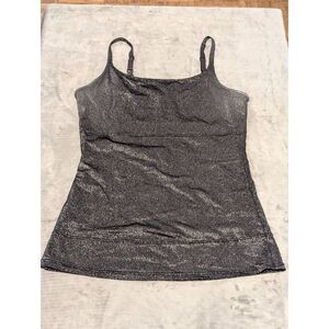Flexees Maidenform Tummy Control Shapewear Tank Top Size L 3266 Black Shimmer